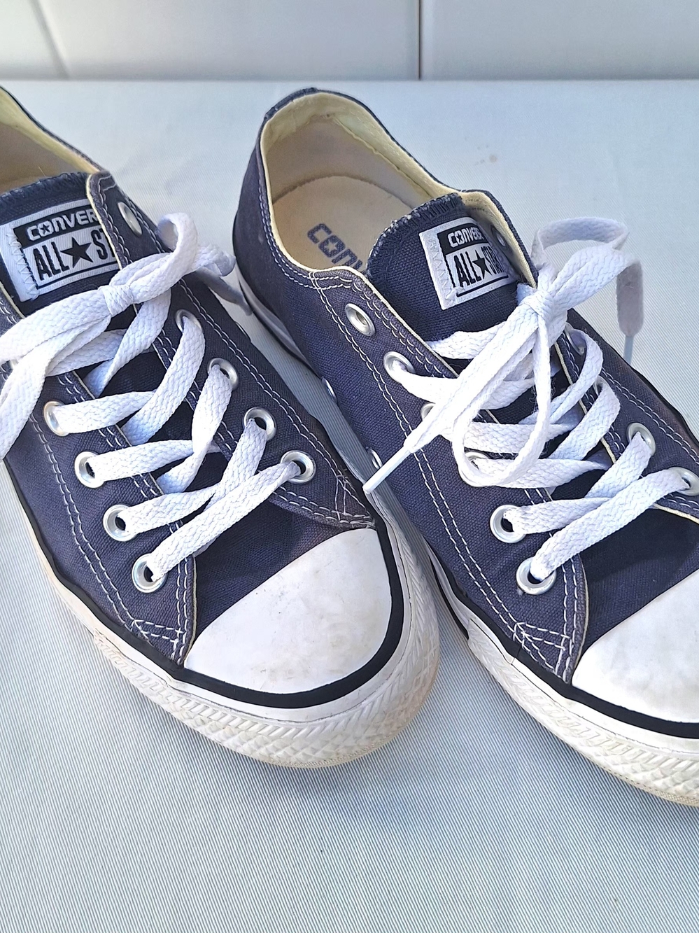 Converse Navy and White Low-Top All Star Sneakers Unisex Size US Men 5 Women 7